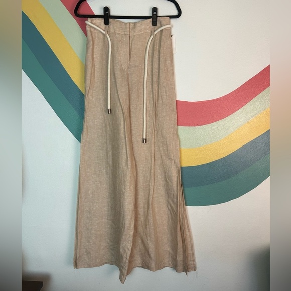 Anthropologie Elevenses High Waist Wide Split Leg
Linen Pants NWT Size 0 - Picture 3 of 13